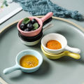 Creative Mini Ceramic Discretionary Dish Japanese Tableware Seasoning Dish Handle Dish Soy Sauce Vinegar Sushi Dipping Plate. 