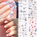 10pcs Nail Foils Chinese Character Crane Bamboo Gold Fish Flower Chinese Style Slider Sticker Gel Polish Nail Decoration BEDXK12. 