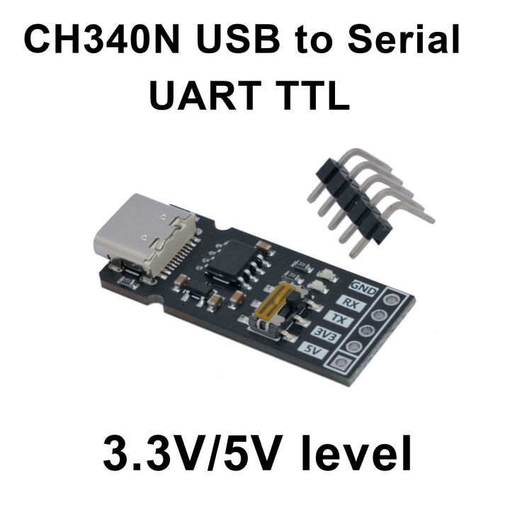CH340N%20TYPE-C%20USB%20To%20UART%20TTL%20/%20USB%20TO%20Serial%20Port%20Communication%20Module%203.3V%205V%20Level%20RX/TX%20Download%20Debugging%20Tools%20Brush%20Line%20-%20Image%202