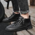 Men Boots Winter High Top Leather Shoes Fashion Cotton Shoes Fashion Ankle Boots Business Casual Outdoor Shoes Male Sneakers New.