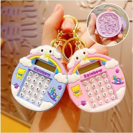 Mini cute Calculator for girls - Key chain calculators - school bag keychain - Exams supplies, smart looks - Different colors