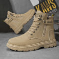 Men's British casual boots four season new soft-sole anti-slip high-top boots fashion youth outdoor comfort sports tooling boots. 