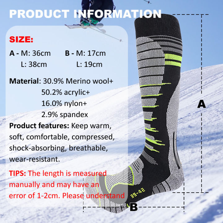 Merino%20Wool%20Ski%20Socks%20Cold%20Weather%20Socks%20for%20Men%20Women%20Snowboarding%20Snow%20Hunting%20Winter%20Thermal%20Knee-high%20Warm%20Socks%20-%20Image%202