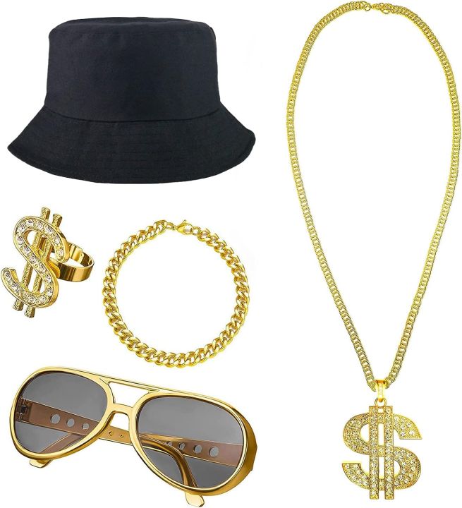 PESENAR 90s Hip Hop 80s Costumes for Men/boys/kids Rapper Themed Party ...