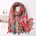 2024 Designer Brand Women Scarf Classical Print Lady Shawls Cotton Feeling Soft Oversize Hijabs Neck Headband Tassel Foulard.