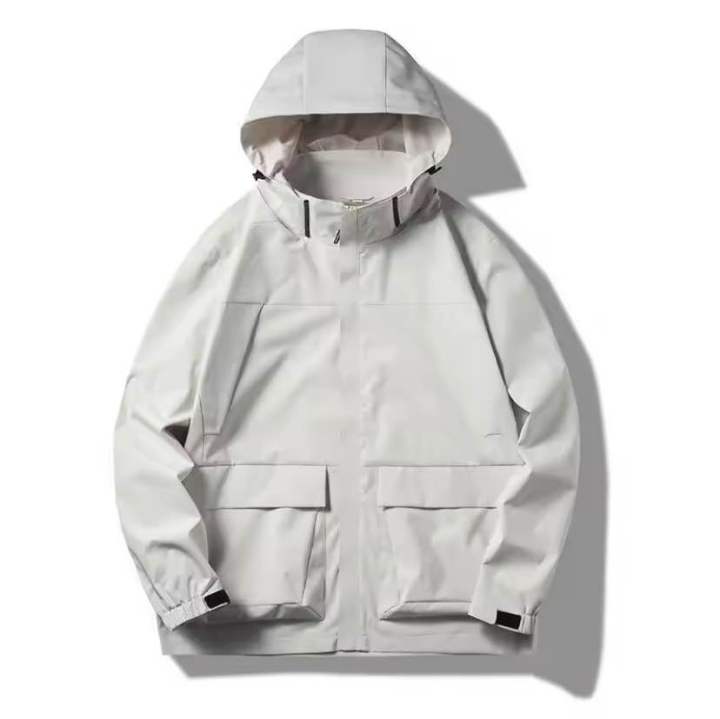 Trendy Water Proof Inside Net Front Pocket Fixable Hooded Summer Jacket