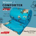 Comforter for Winter King size Exclusive Comforter with full cotton fabric 84*90 inch European cube style (1pcs Box) White , Red , Pink , Blue.