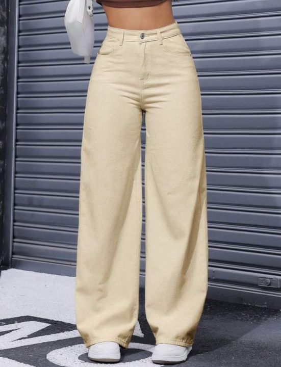 Ladies' High Waisted Pants, Casual Wide Leg Trousers for girls/ Women , (Mum Pants)
