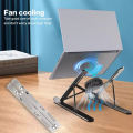 Aluminum Laptop Stand cooler Foldable Notebook Computer Cooling Pad Portable Stand For tablet, Laptop Stand with Fan. 