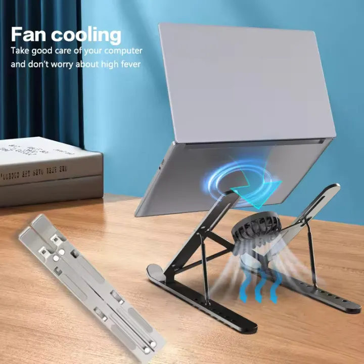 Aluminum%20Laptop%20Stand%20cooler%20Foldable%20Notebook%20Computer%20Cooling%20Pad%20Portable%20Stand%20For%20tablet,%20Laptop%20Stand%20with%20Fan%20-%20Image%203