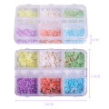Hot Selling 6 Grids Macaron 3D Resin Five-petal Flowers Nail Art Deaoration Mixed Small Nail Ball/Crystal/Flamer Accessories.