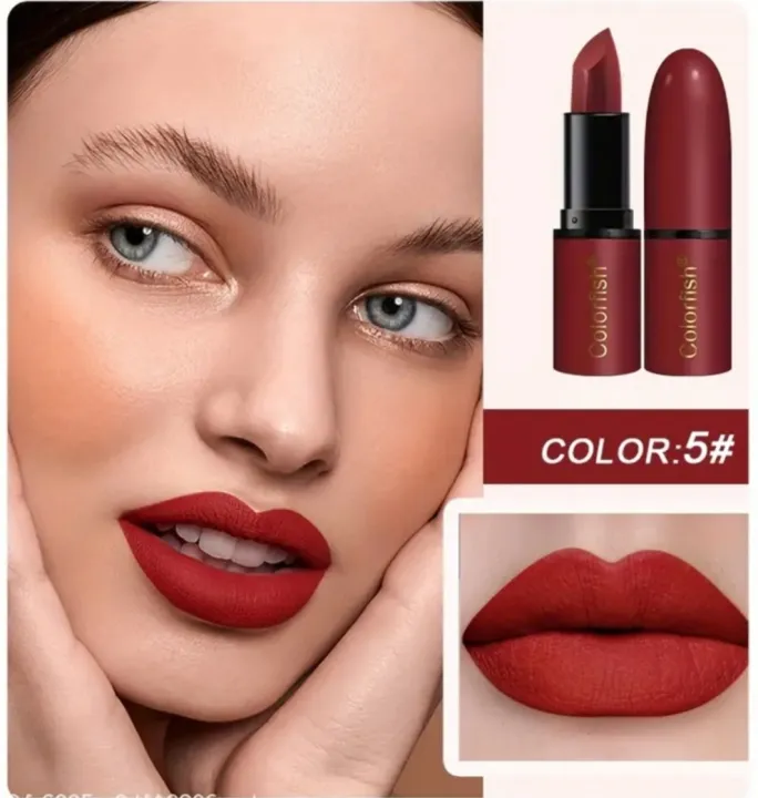 COLORFISH%20Matte%20Lipstick%20in%206%20Colors%20Waterproof%20Long-lasting%20Beauty%20Matte%20High-Impact%20Lip%20Gloss%20Non-Stick%20Cup%20Colorless%20Anti-Wear%20Women's%20Lipstick%20-%20Image%207