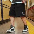M-8XL Oversized Shorts Men China-Chic Style Moon Printed High Street Loose Couple Five-point Shorts Basketball Short Pants. 