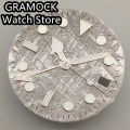 GRAMOCK 29mm Meteorite Pattern Dials GMT Watch Hands Fit NH34 Movement Green Luminous Suitable for Mechanical Watch Installation. 