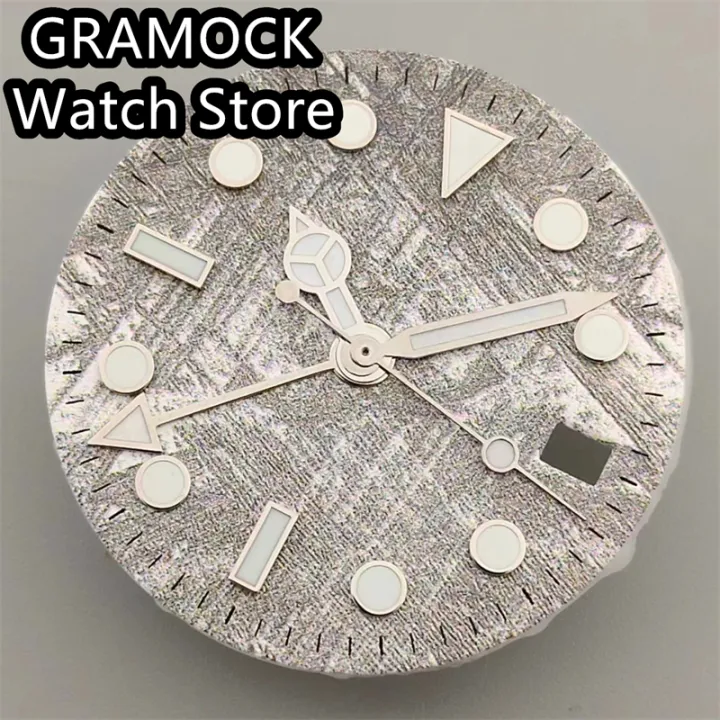 GRAMOCK%2029mm%20Meteorite%20Pattern%20Dials%20GMT%20Watch%20Hands%20Fit%20NH34%20Movement%20Green%20Luminous%20Suitable%20for%20Mechanical%20Watch%20Installation%20-%20Image%204