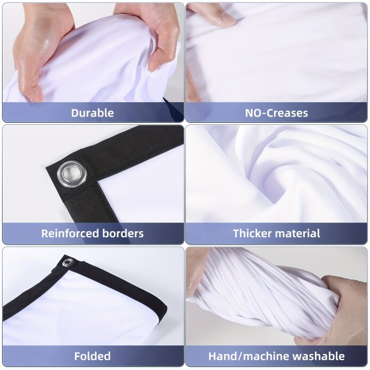 60%2072%20100%20120%20150%20Inch%2016:9%20Portable%20Wrinkle%20Free%20Lightweight%20Projector%20Screen%20Home%20Outdoor%20Front%20Rear%20Projection%20Curtain%20Fabric%20-%20Image%205