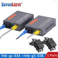 Gigabit Fiber Optical Media Converter HTB-GS-03 1000Mbps Single Fiber SC Port External Power Supply Optical Fiber Transmitter. 