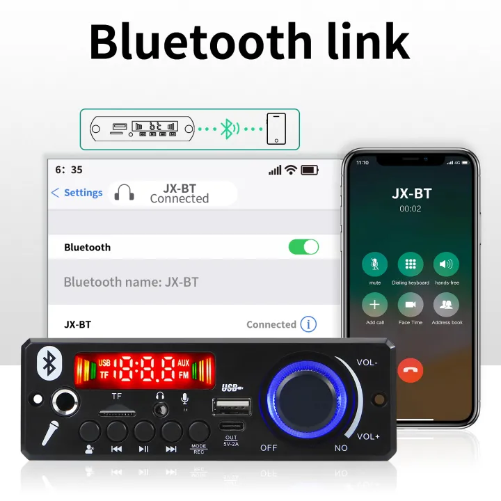 Bluetooth%205.0%20MP3%20Decoder%20Board%2085W%20160W%20Amplifier%20Audio%20Player%2012V%20DIY%20MP3%20Player%20Car%20FM%20Radio%20Module%20TF%20USB%20Mic%20Record%20Call%20-%20Image%203