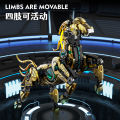 Mechanical horse building block model with movable limbs and lights, DIY dynamic assembly toy, programmable STEM education set.
