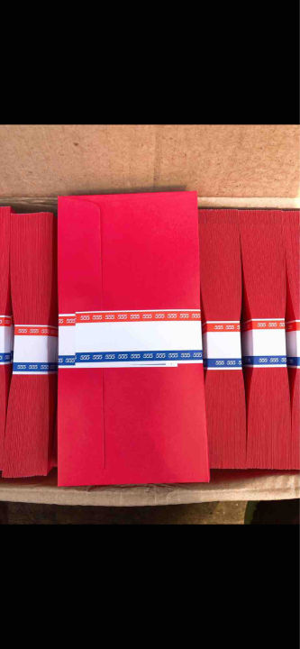 1 Full red envelope with 50 sachets, width 9 height 18cm
