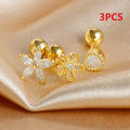 3PC Stainless Steel Tragus Cartilage Piercing Earrings Set for Women Gold Color Helix Tragus Ear Stud Earring Fashion Jewelry.