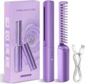 Rechargeable Wireless Heat Comb Mini Hair Straightener, Portable Travel Negative Ion Hair Straightener Styling Comb, 2 in 1 Professional Lazy Portable USB Wireless Hair Straightener Comb for Travel and Home Use (B). 