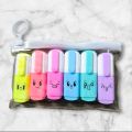 highlighter pen, 6 color highlighter pen,emoji highlighter pen.