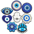 8 Pieces Cartoon Evil Eye Theme Accessories Set for Shoes, Bags, Wristbands, and Decorations, Removable Creative DIY Accessories. 