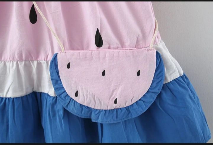 Watermelon%20theme%20dress%20with%20baby%20playing%20bag%20for%20girls%20-%20Image%204