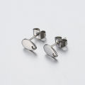 10pcs Stainless Steel Round Ear Studs for Earrings Base Jewelry Making DIY Dangle Hole Charm Pendants Components. 