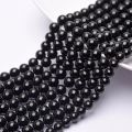 Natural black tourmaline round beads DIY bracelet necklace jewelry accessories. 