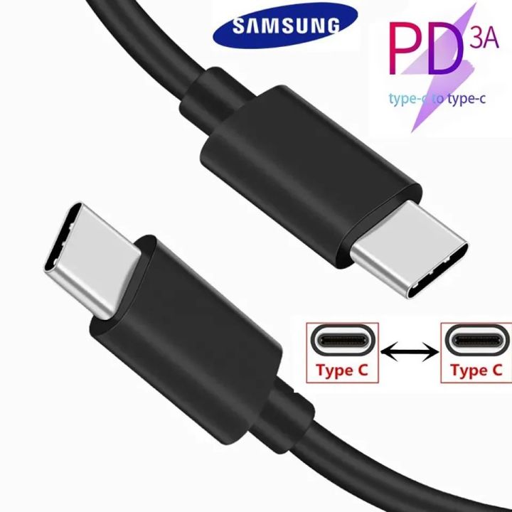 Original Samsung Galaxy Cable Dual Type C To Type C Super Fast Charging 35W / 25W / 15W  3A For Galaxy S22 5g S21 Ultra S20 Note 20 10 A71 A32