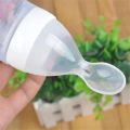 JMW Premium Baby Spoon Feeder - 90ml Silicone Baby Feeding Bottle With Spoon Newborn Infant Squeeze Spoon Toddler Food Supplement Rice Cereal Bottle Milk Feeder. 