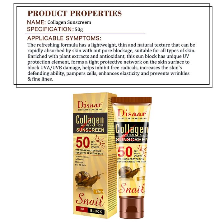 Disaar%20Sunscreen%20Snail%20Collagen%20Cream%20UV%20Block%20SPF50%20PA+++%2050gm%20-%20Image%205