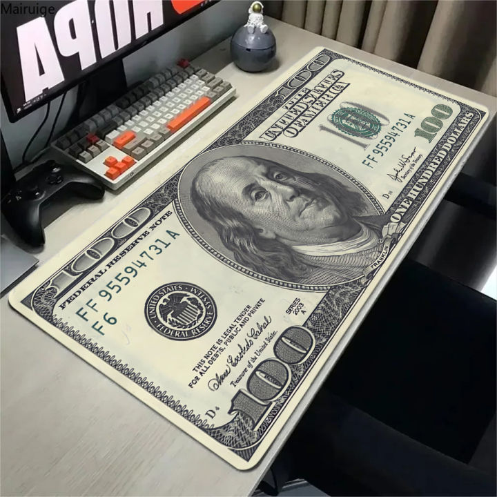 90x40 Dollar Gaming Pc Setup Accessories Gamer Desk Mat Mouse Pad Large Computer Table Mousepad Anime Mats Office Mause Pad Mice