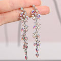 2 Pieces Of Women's Wheat Ear Long Tassel Full Diamond Earrings With A Retro Style, Popular On The Internet-4340. 