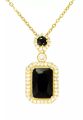 BLACK STONE NECKLACE. 