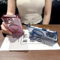 Plating Butterfly Ring Holder Phone Case for   S25 S24 S23 Ultra Plus FE A56 A36 A26 A16 A06 A55 35 25 15 05S Cover. 