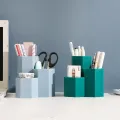 Large Capacity Desk Pen Holder Pencil Makeup Storage Box Desktop Organizer Stand Case School Office Stationery Desk Set. 
