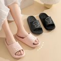 Cute Carton Slippers Bathroom Slippers Cloud Cushion Slides Summer Soft Thick Platform Home Men Indoor Non-slip Flat Flip Flops. 