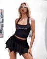 Europe and the United States new high-waist pleated half skirt Spice girl bag buttock senior feeling female short skirt. 