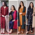 DHANAK FABRIC Fully Embroidered Dress. 