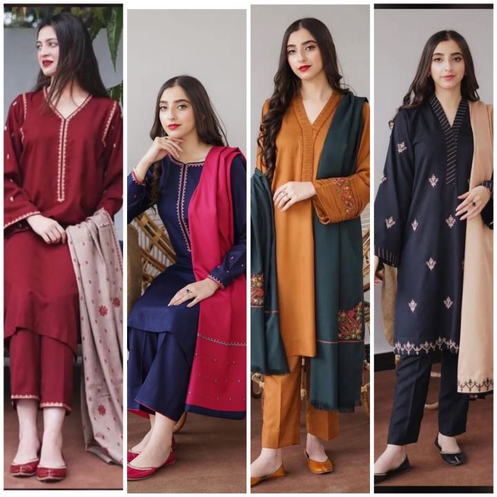 DHANAK FABRIC Fully Embroidered Dress
