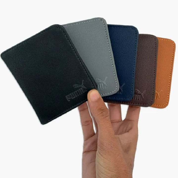 Genuine Leather Slim Bifold Wallet for Men - 6-Card Holder with ID Window Style