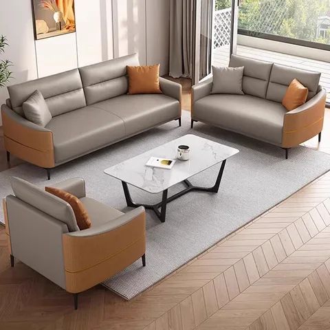 Latest Design Best-Selling Leather Office Sofa Sets – Chinese Style Modern Rectangular Sectional Sofa Furniture"