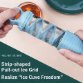 1Pc Pull-Out Ice Tray Creative Ice Cube Mold for Home Use, Ice Mold, Ice Tray, Ice Maker, Long Strip Ice Tray, Silicone Ice Tray, Home Ice Maker, Portable Homemade Quick-Freeze Ice Box, Pull-Out Ice Tray, Kitchen Ice Cube Mold.