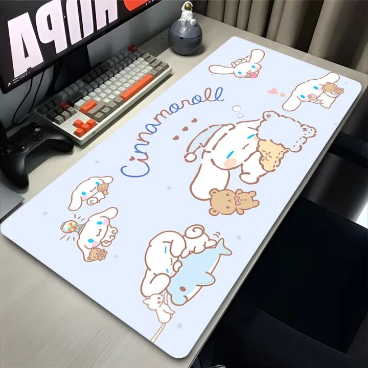Premium Office Leather Mouse Pad Kawaii Cartoon Cinnamoroll Children's Writing Desk Pad Anime Girl Sanrio HD Print Keyboard Pad