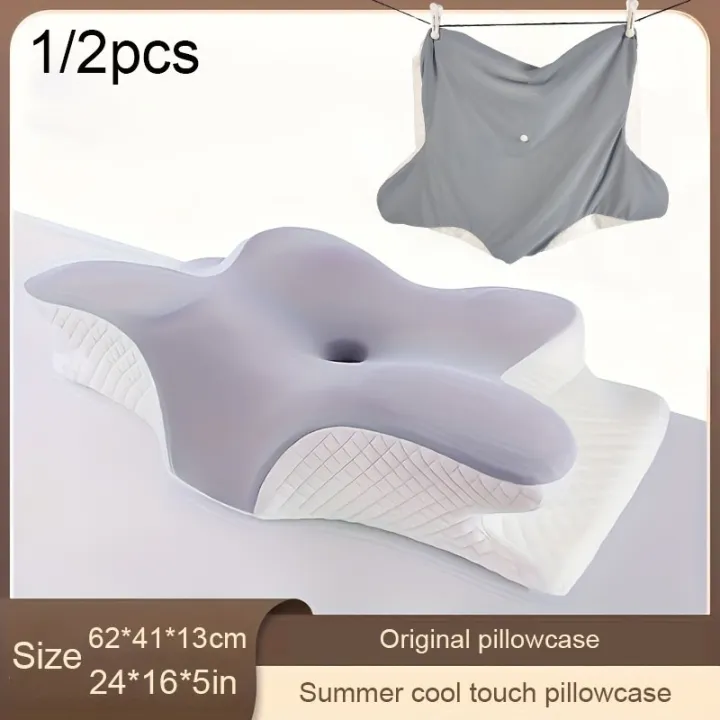 Memory%20Foam%20Pillowcase%20Cervical%20Pillowcase%20Pillow%20Protector%20Bedding%20Pillow%20Cases%20Cover%20Cooling%20Fabric%20Portable%20Home%20Summer%20%20-%20Image%202