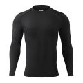 Kitty mall men's long sleeve sports shirt Pro Combat compression shirt reflective logo on sleeve [kanom] Ready to ship]. 