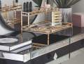 Mirrored Vanity Tray for Dresser Jewelry and Perfume Tray - Two Tier Trays. 